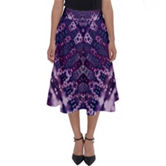 Purple Fractal Lace V Shape Perfect Length Midi Skirt by KirstenStar