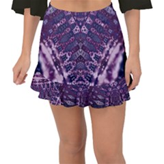 Purple Fractal Lace V Shape Fishtail Mini Chiffon Skirt by KirstenStar