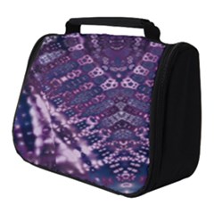 Purple Fractal Lace V Shape Full Print Travel Pouch (small) by KirstenStar