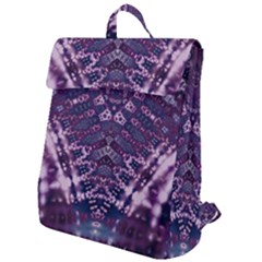 Purple Fractal Lace V Shape Flap Top Backpack by KirstenStar