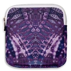 Purple Fractal Lace V Shape Mini Square Pouch by KirstenStar