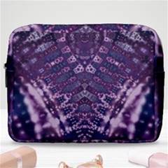 Purple Fractal Lace V Shape Make Up Pouch (large) by KirstenStar