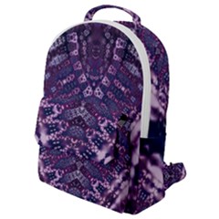 Purple Fractal Lace V Shape Flap Pocket Backpack (small) by KirstenStar