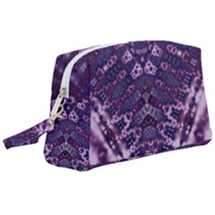 Purple Fractal Lace V Shape Wristlet Pouch Bag (large) by KirstenStar