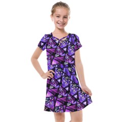  Blue Purple Shattered Glass Kids  Cross Web Dress