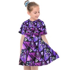  Blue Purple Shattered Glass Kids  Sailor Dress