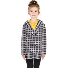 Purple Pattern Texture Kids  Double Breasted Button Coat