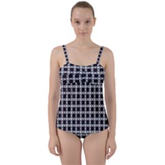 Purple Pattern Texture Twist Front Tankini Set by HermanTelo