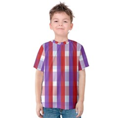 Gingham Pattern Line Kids  Cotton Tee