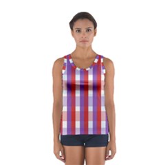 Gingham Pattern Line Sport Tank Top 