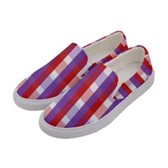 Gingham Pattern Line Women s Canvas Slip Ons by HermanTelo