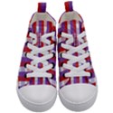 Gingham Pattern Line Kids  Mid-Top Canvas Sneakers View1