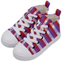 Gingham Pattern Line Kids  Mid-Top Canvas Sneakers View2