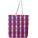 Gingham Pattern Line Full Print Rope Handle Tote (Large) View1