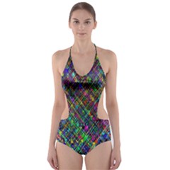 Pattern Artistically Cut-out One Piece Swimsuit