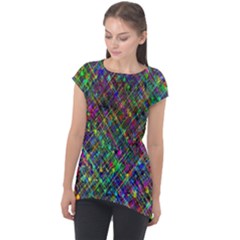 Pattern Artistically Cap Sleeve High Low Top by HermanTelo