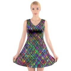 Pattern Artistically V-neck Sleeveless Dress