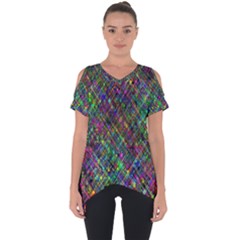 Pattern Artistically Cut Out Side Drop Tee