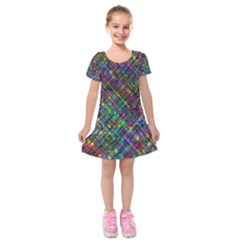 Pattern Artistically Kids  Short Sleeve Velvet Dress