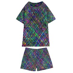 Pattern Artistically Kids  Swim Tee And Shorts Set