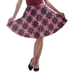 Purple Pattern Texture A-line Skater Skirt