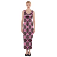 Purple Pattern Texture Fitted Maxi Dress