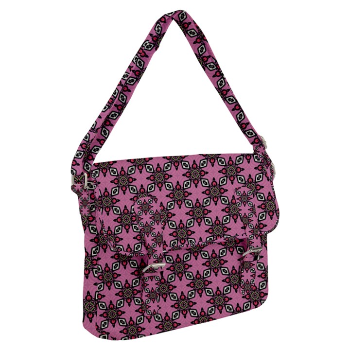 Purple Pattern Texture Buckle Messenger Bag