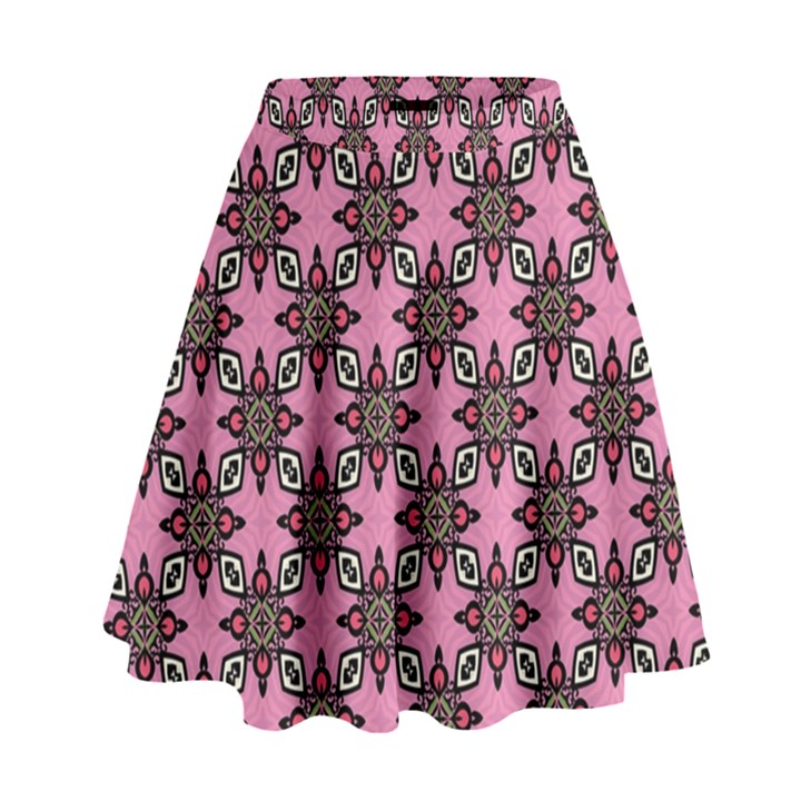 Purple Pattern Texture High Waist Skirt