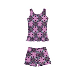 Purple Pattern Texture Kids  Boyleg Swimsuit