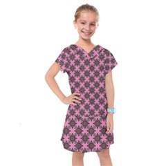 Purple Pattern Texture Kids  Drop Waist Dress