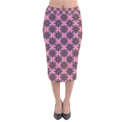 Purple Pattern Texture Velvet Midi Pencil Skirt