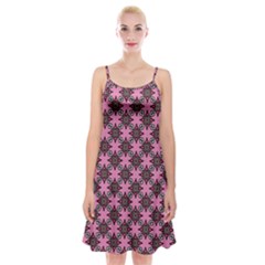 Purple Pattern Texture Spaghetti Strap Velvet Dress by HermanTelo