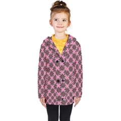 Purple Pattern Texture Kids  Double Breasted Button Coat by HermanTelo