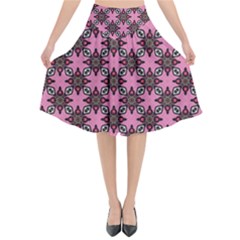 Purple Pattern Texture Flared Midi Skirt by HermanTelo