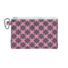 Purple Pattern Texture Canvas Cosmetic Bag (medium)