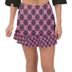 Purple Pattern Texture Fishtail Mini Chiffon Skirt