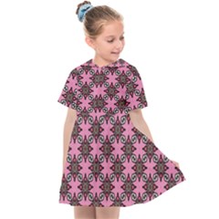 Purple Pattern Texture Kids  Sailor Dress