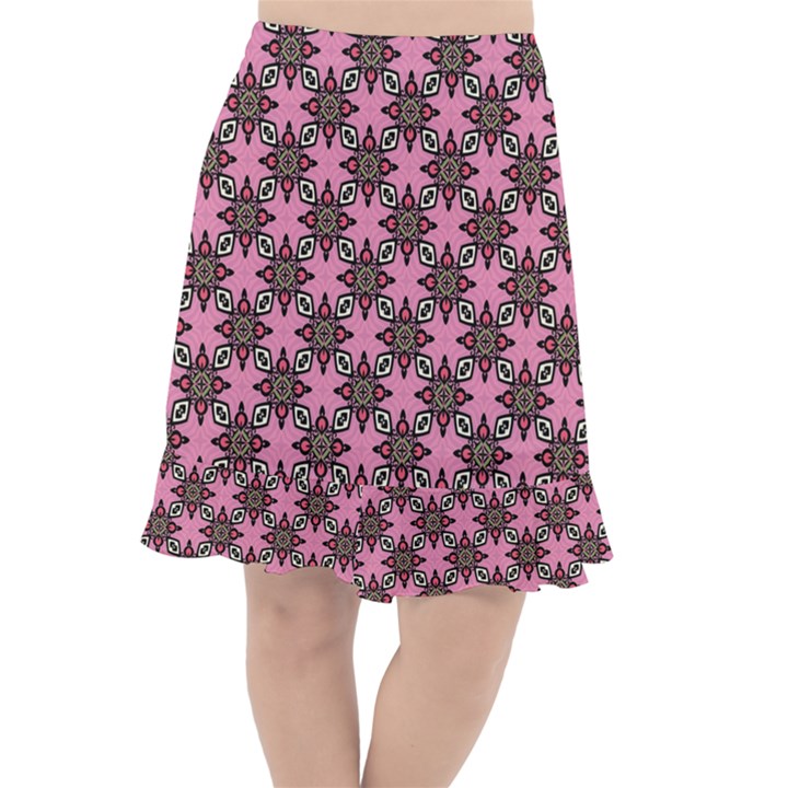 Purple Pattern Texture Fishtail Chiffon Skirt