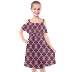 Purple Pattern Texture Kids  Cut Out Shoulders Chiffon Dress by HermanTelo