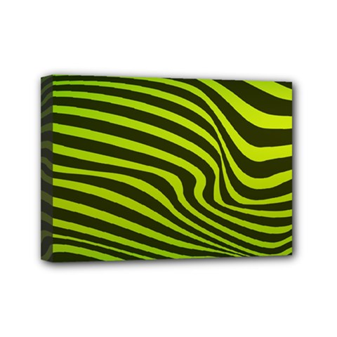 Wave Green Mini Canvas 7  X 5  (stretched) by HermanTelo