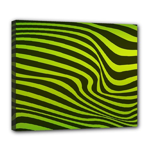 Wave Green Deluxe Canvas 24  X 20  (stretched)