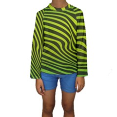 Wave Green Kids  Long Sleeve Swimwear by HermanTelo