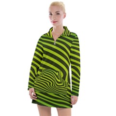 Wave Green Women s Long Sleeve Casual Dress