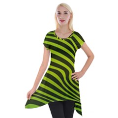 Wave Green Short Sleeve Side Drop Tunic