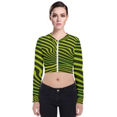 Wave Green Long Sleeve Zip Up Bomber Jacket