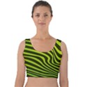 Wave Green Velvet Crop Top View1