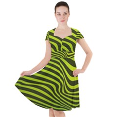 Wave Green Cap Sleeve Midi Dress by HermanTelo