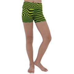 Wave Green Kids  Lightweight Velour Yoga Shorts