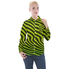 Wave Green Women s Long Sleeve Pocket Shirt