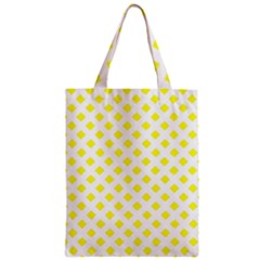 Yellow White Zipper Classic Tote Bag